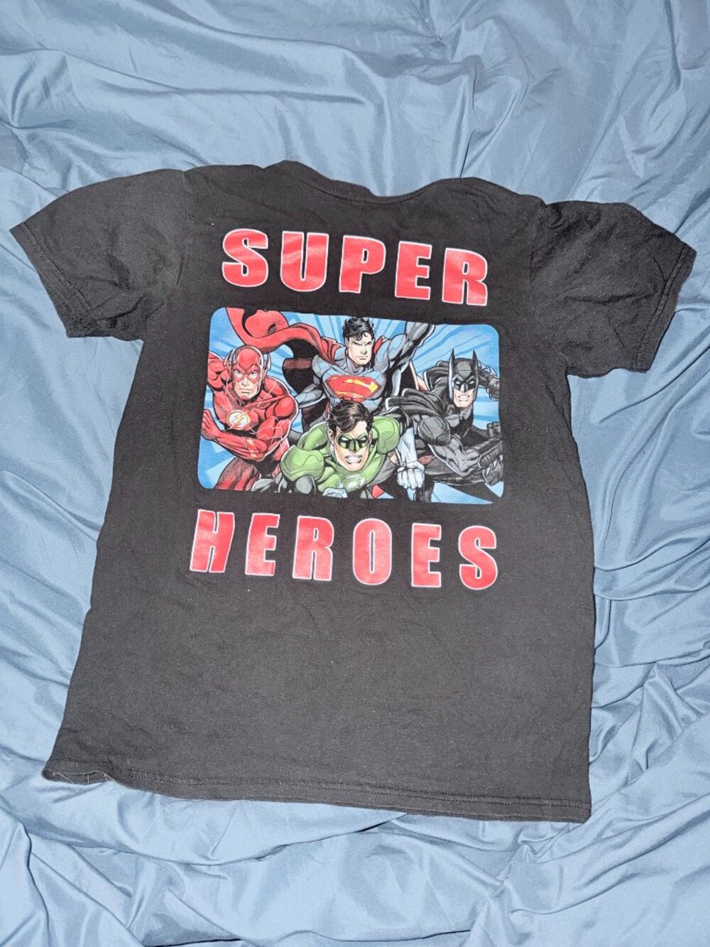 Justice League Super Heroes Graphic T-Shirt | DC Comics | Black | Size Large